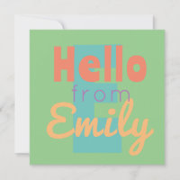 invite hello from template funky Flat Card