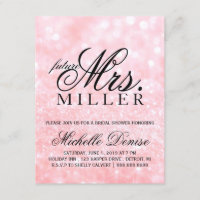 Invite - Lit Pink Glit Fab future Mrs. Bridal