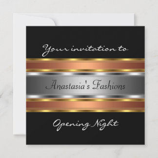 Invite Opening Night Black Gold Copper Silver