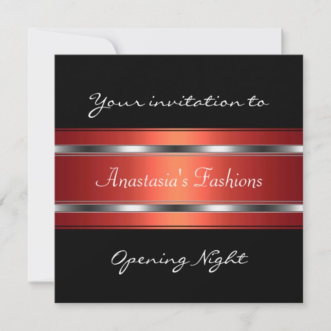 Invite Opening Night Black Red Silver (Front)