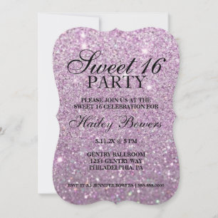 Invite - Purple Glitter Fab Sweet 16 