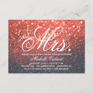 Invite - Red Lit Nite Bridal Shower future Mrs.