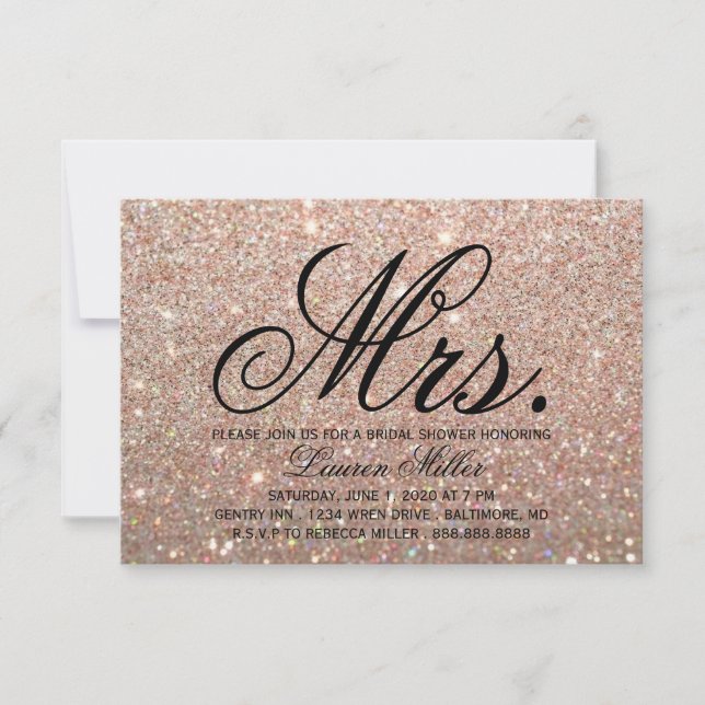 Invite - Rose Gold Fab Mrs. Shower (Front)