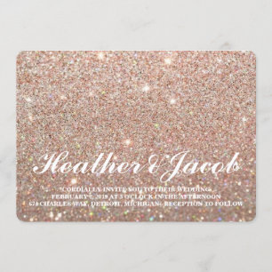 Invite - Rose Gold Glit Fab Wedding
