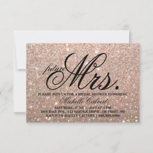 Invite-Rose Gold Glitter BridalShower future Mrs. Invitation