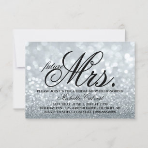 Invite - Silver Glitter Fab Shower future Mrs