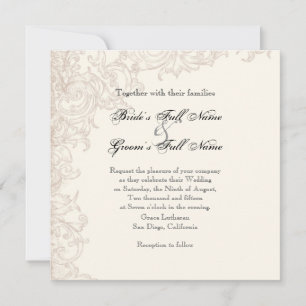 Invite, Square - Wings of Love Wedding Collection Invitation