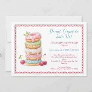 Invite to a Sweet Doughnut Party Colourful Celebra