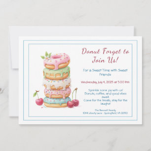 Invite to a Sweet Doughnut Party Colourful Celebra