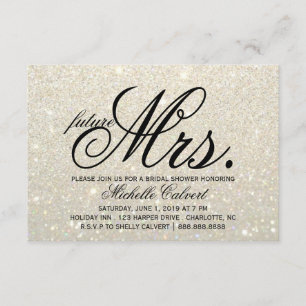 Invite - White Gold Glit Fab future Mrs.