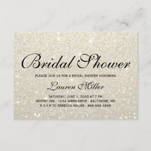 Invite - White Gold Glit Fab Shower