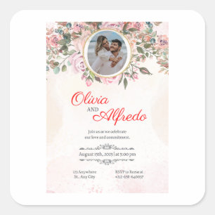 Invited to the Widding Square Sticker