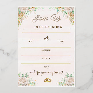 Invites for Wedding Birthday, Romantic Wedding