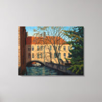 Inviting Bruges Canel Impressionistic Art