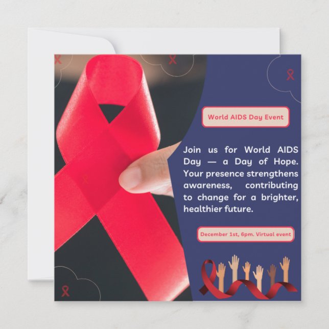 Inviting Change: Help Fight AIDS Day Awareness  Invitation (Front)