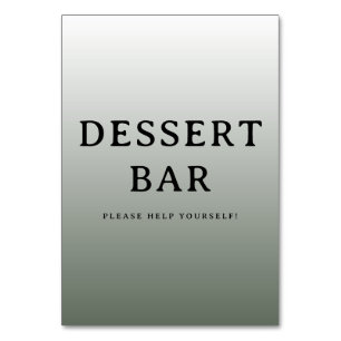 Inviting Gray Minimalist Dessert Bar Sign Table Number