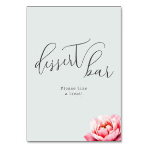 Inviting Mint Green Minimalist Dessert Bar Sign Table Number