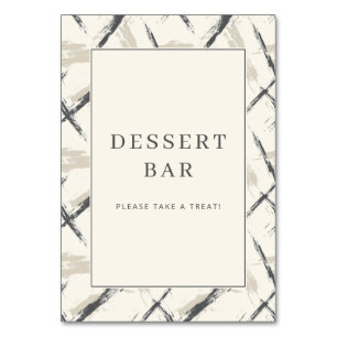 Inviting Neutral Dessert Bar Sign Table Number