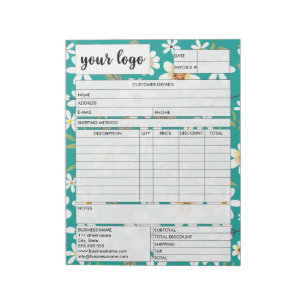 Invoice Business Sales Form Receipt, Add Logo Notepad