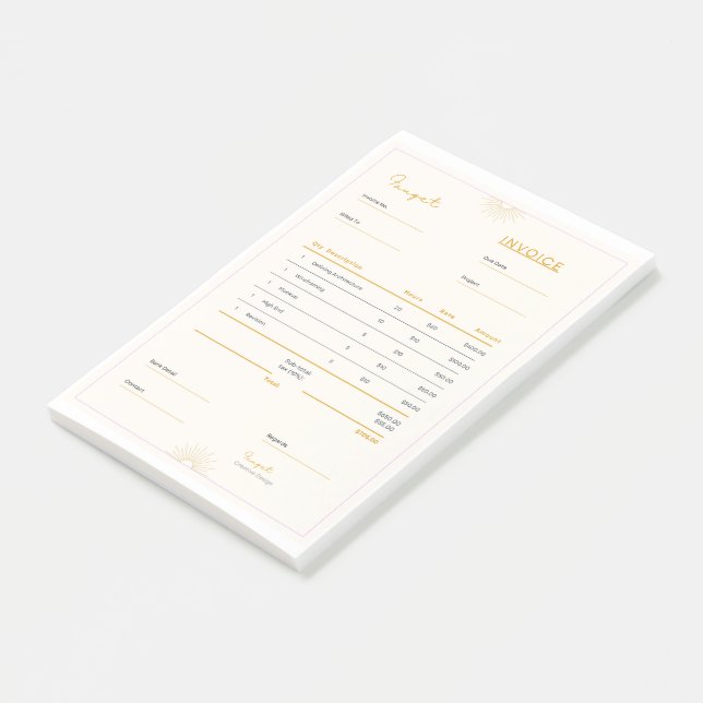 invoice facture post-it notes (Angled)