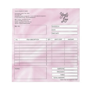 Invoice Form Business Quotation Add Logo Notepad