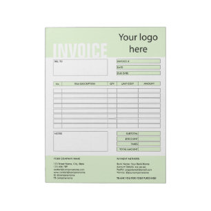 Invoice Form Business Quotation Add Logo Notepad
