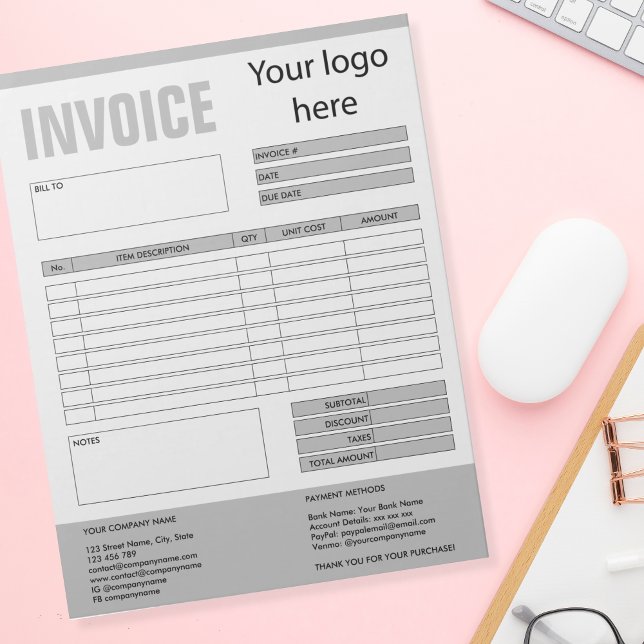 Invoice Form Business Quotation Add Logo Notepad (Creator Uploaded)