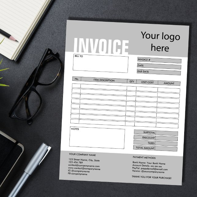 Invoice Form Business Quotation Add Logo Notepad (Creator Uploaded)