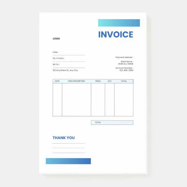 invoice post-it notes (Front)