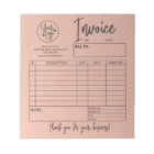 Invoice Sales Receipt Business Logo Blush Pink