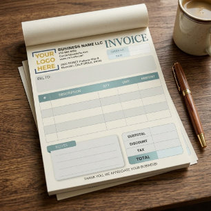 Invoice Sales Receipt Order Form Template Logo Notepad