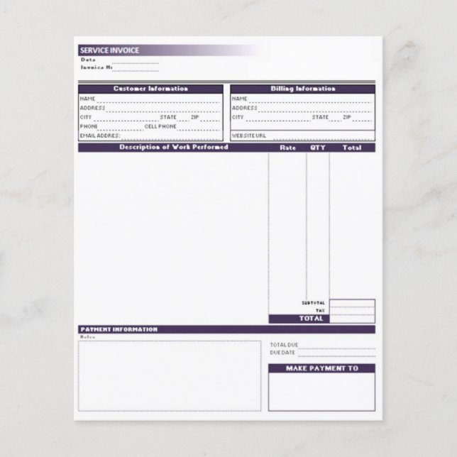 Invoice template (Front)