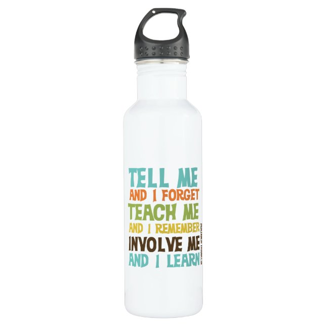 Involve Me Inspirational Quote 710 Ml Water Bottle (Front)
