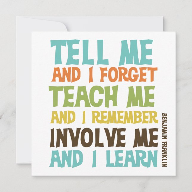 Involve Me Inspirational Quote Invitation (Front)