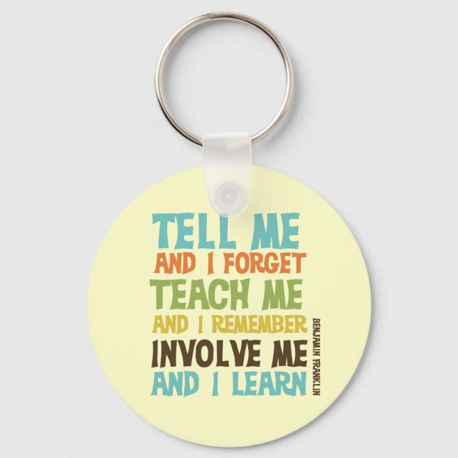 Involve Me Inspirational Quote Key Ring (Front)
