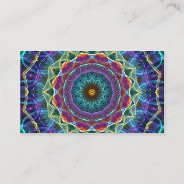 Inward Flower  kaleidoscope Business Card (Front)