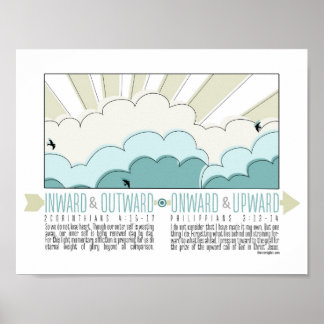 Inward, Outward, Onward, Upward Inspirational Post Poster
