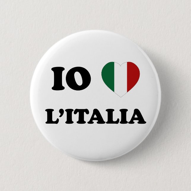 Io Amo Italia 6 Cm Round Badge (Front)