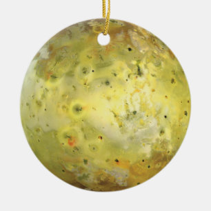 Io Volcanic Moon of Jupiter Ceramic Tree Decoration