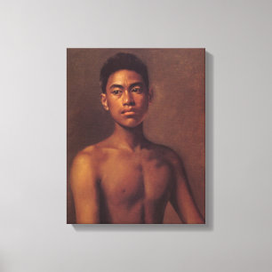 'Iokepa, Hawaiian Fisher Boy' - Hubert Vos Canvas Print