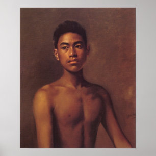 'Iokepa, Hawaiian Fisher Boy' - Hubert Vos Poster