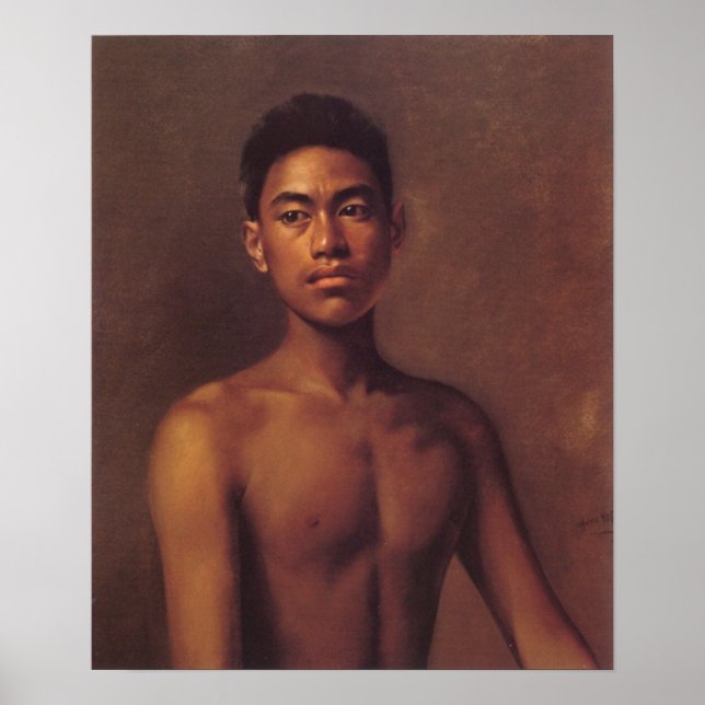 'Iokepa, Hawaiian Fisher Boy' - Hubert Vos Poster (Front)