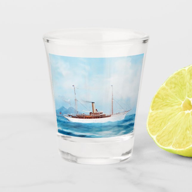 Iolanda Steam Yacht 1909 Shot Glass (Front)
