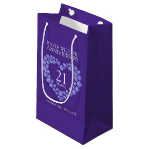 Iolite 21st wedding anniversary purple gem photo small gift bag