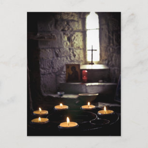 Iona Abbey Candles Postcard