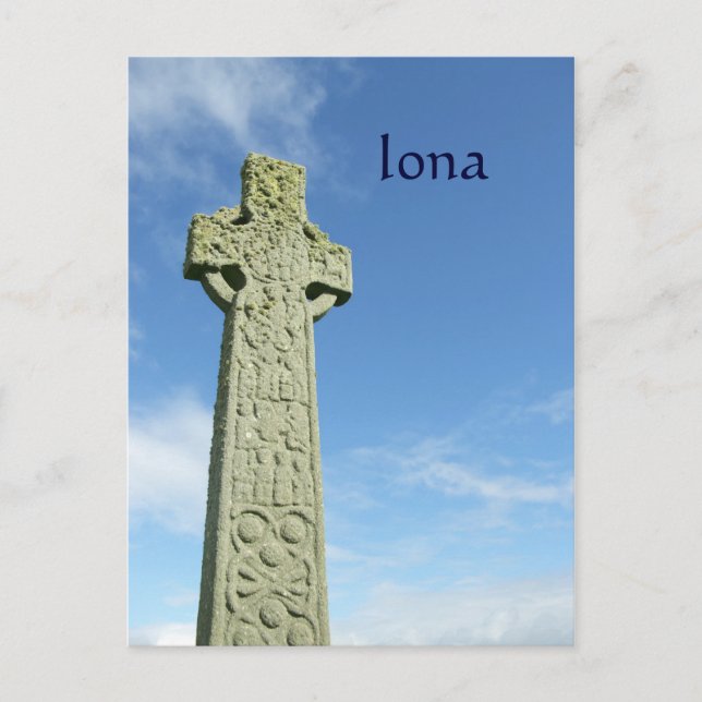 Iona Abbey Scotland celtic cross Postcard (Front)