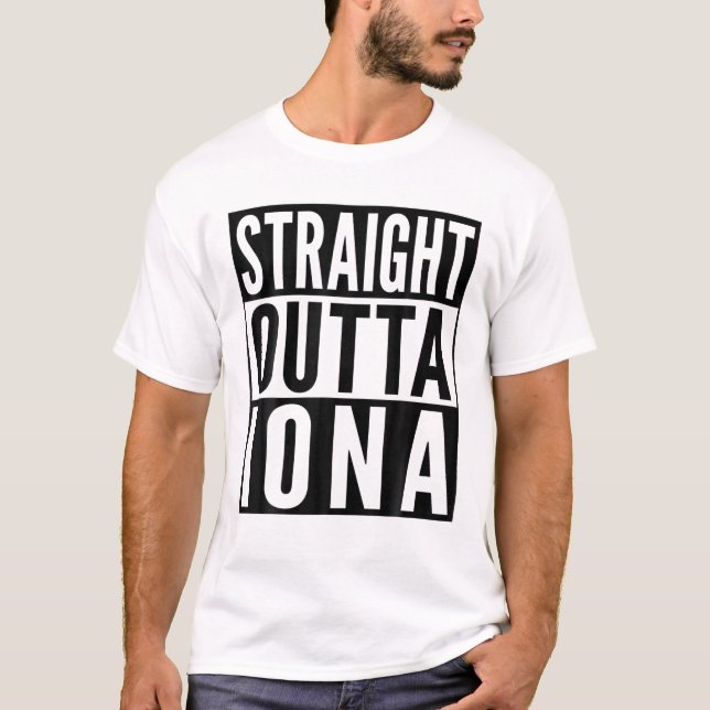 Iona Straight Outta College University Alumni T-Shirt (Front)