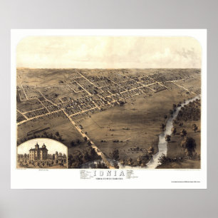 Ionia, MI Panoramic Map - 1868 Poster