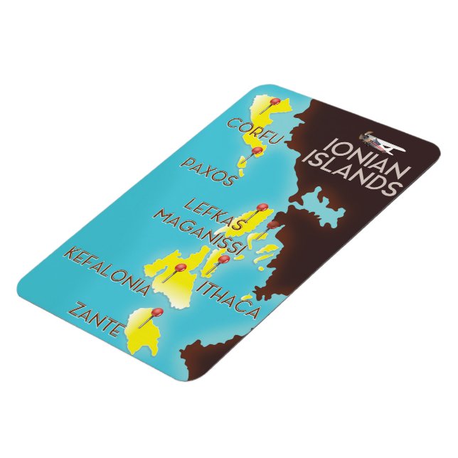 Ionian Islands map poster. Magnet (Left Side)