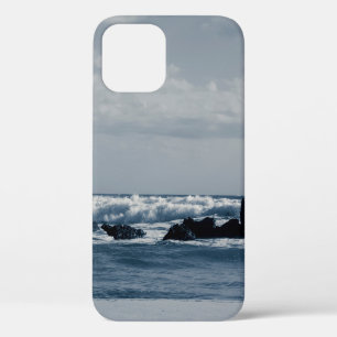 Ionian sea agitated with foamy waves that collide iPhone 12 case